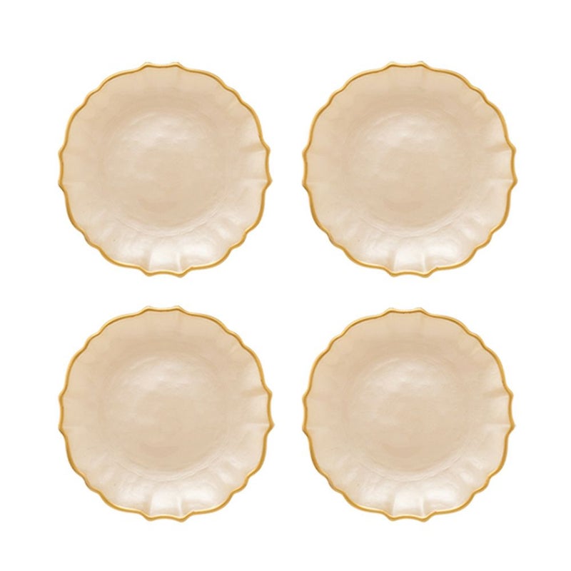 Vetro Felice ヴェトロ フェリーチェ パールクイーン プレート 16cm イエロー 4枚セット