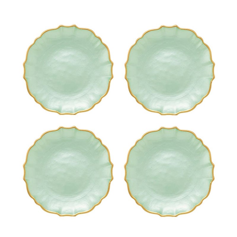 Vetro Felice ヴェトロ フェリーチェ パールクイーン プレート 16cm グリーン 4枚セット