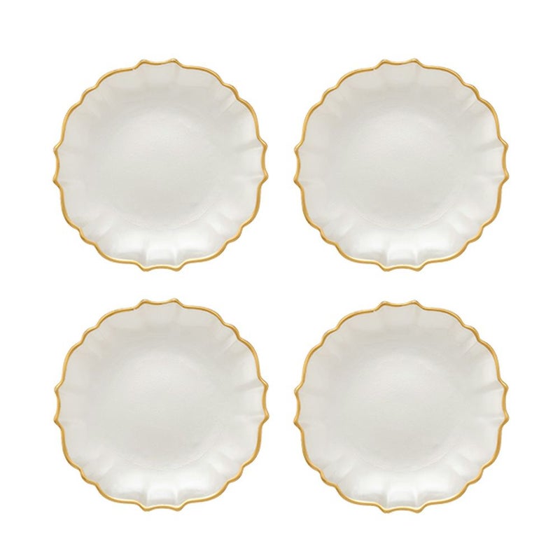Vetro Felice ヴェトロ フェリーチェ パールクイーン プレート 16cm ホワイト 4枚セット