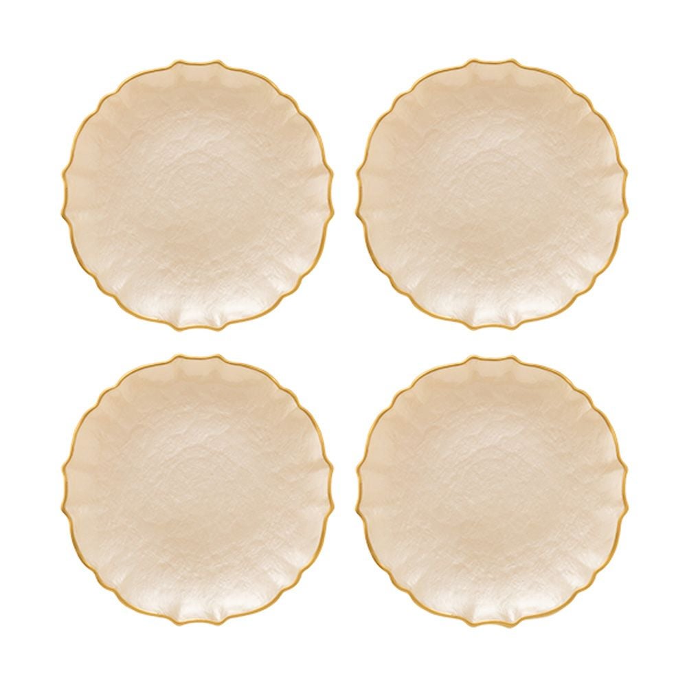 Vetro Felice ヴェトロ フェリーチェ パールクイーン プレート 21cm イエロー 4枚セット