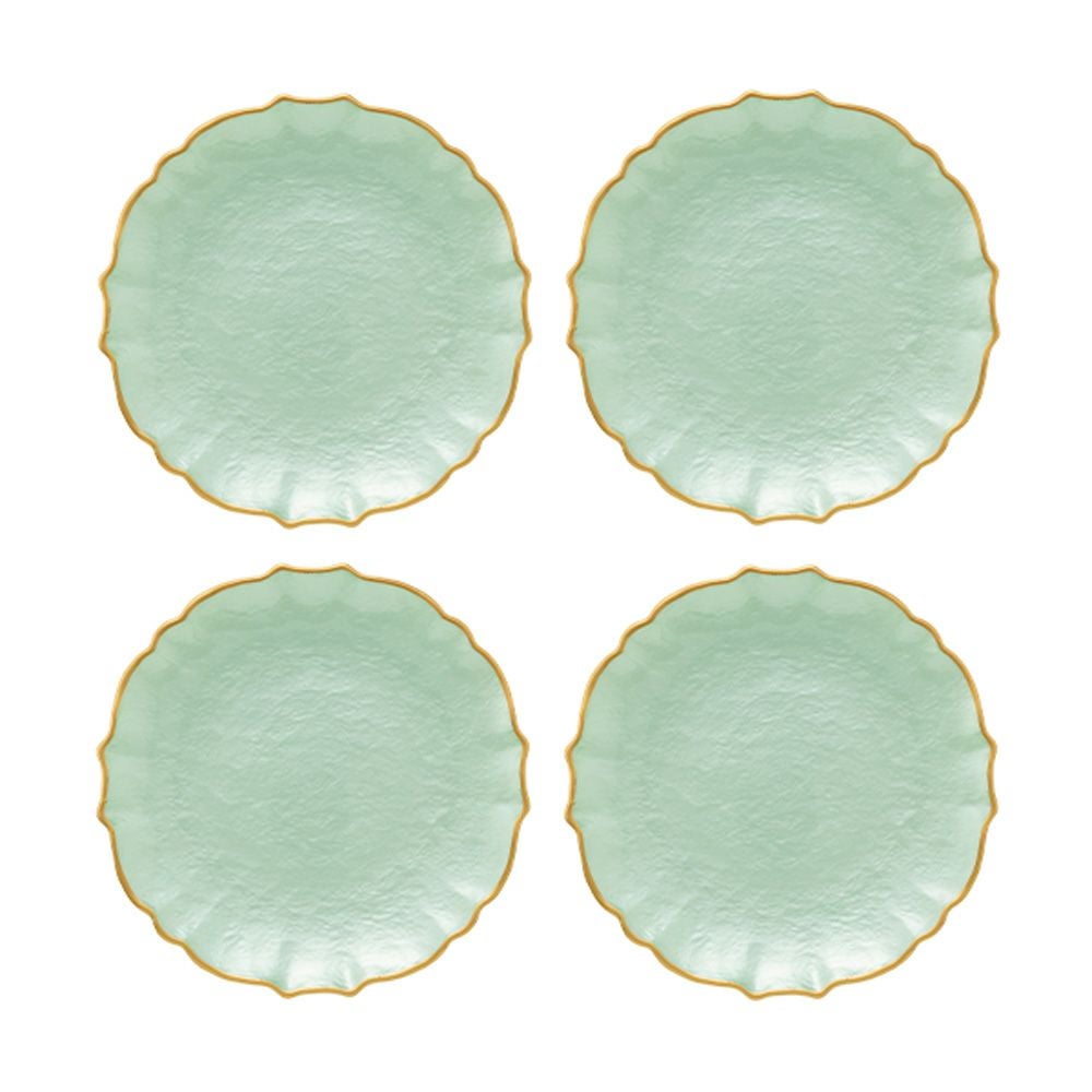Vetro Felice ヴェトロ フェリーチェ パールクイーン プレート 21cm グリーン 4枚セット