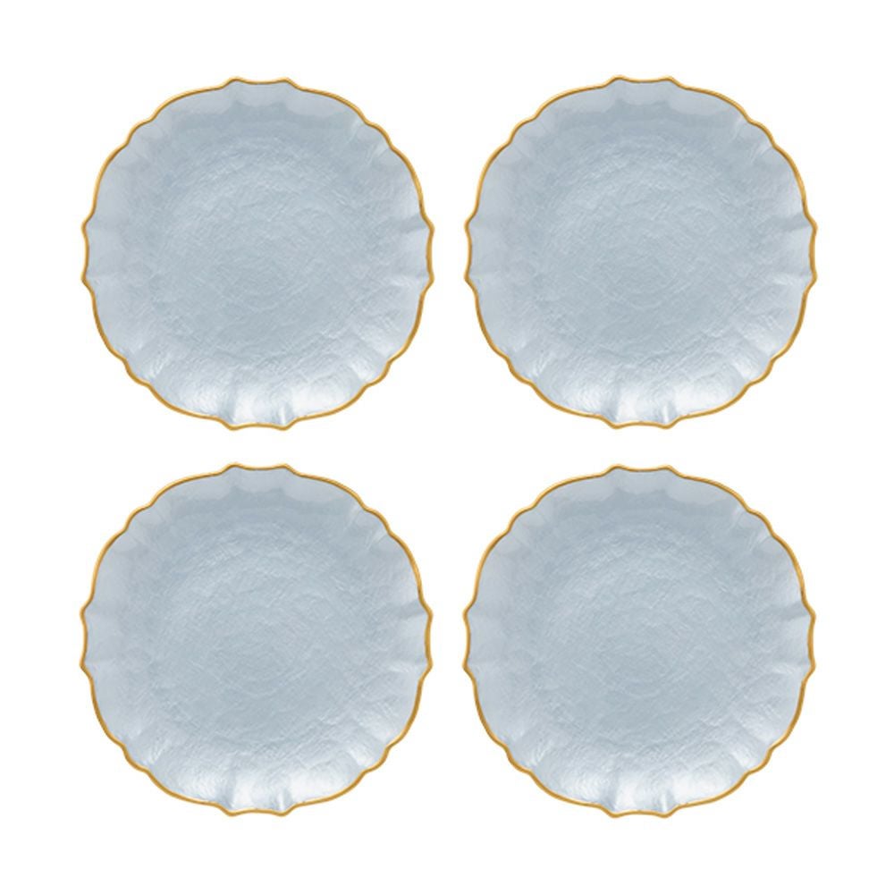 Vetro Felice ヴェトロ フェリーチェ パールクイーン プレート 21cm ブルー 4枚セット