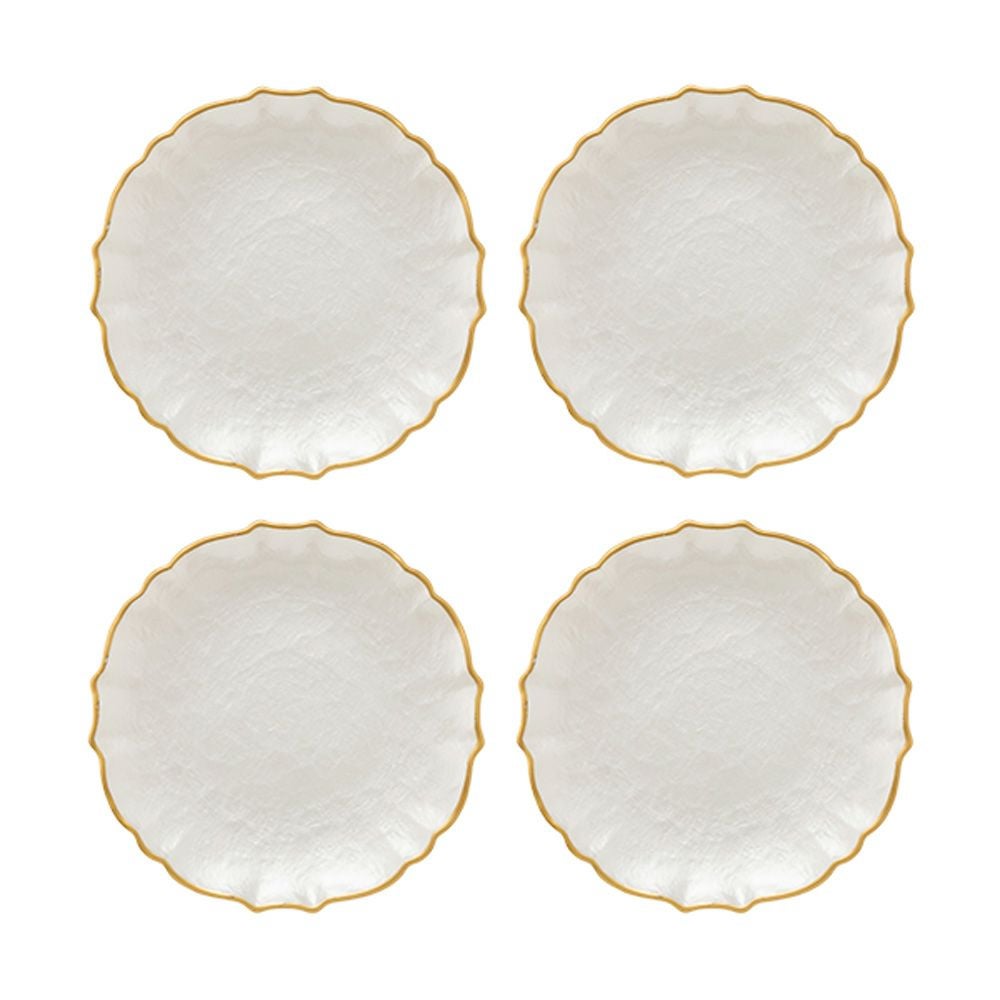 Vetro Felice ヴェトロ フェリーチェ パールクイーン プレート 21cm ホワイト 4枚セット