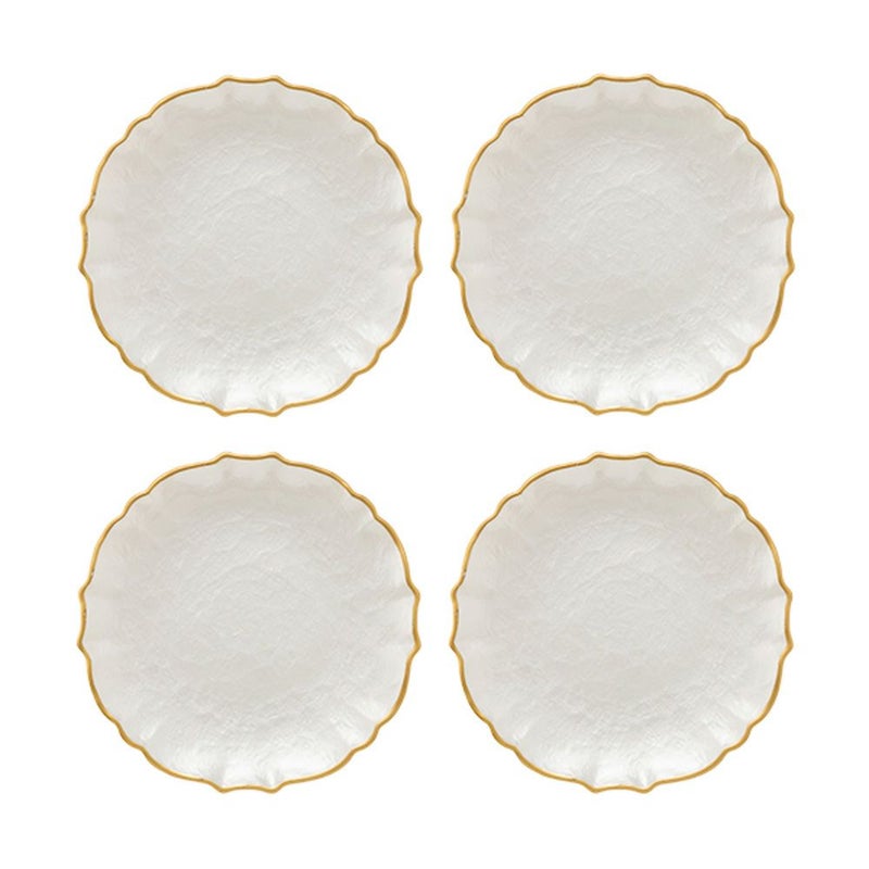 Vetro Felice ヴェトロ フェリーチェ パールクイーン プレート 21cm ホワイト 4枚セット