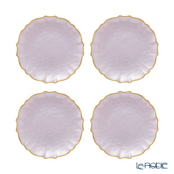 Vetro Felice ヴェトロ フェリーチェ パールクイーン プレート 21cm ライラック 4枚セット