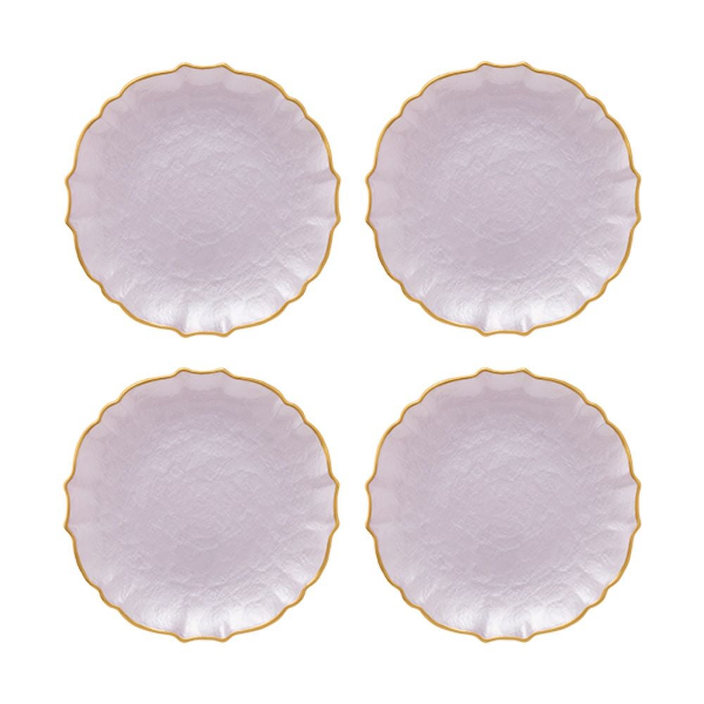 Vetro Felice ヴェトロ フェリーチェ パールクイーン プレート 21cm ライラック 4枚セット