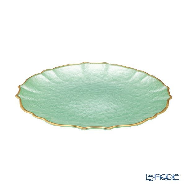 Vetro Felice ヴェトロ フェリーチェ パールクイーン プレート 27cm グリーン 4枚セット