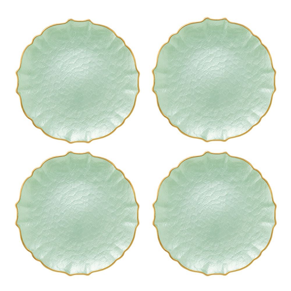 Vetro Felice ヴェトロ フェリーチェ パールクイーン プレート 27cm グリーン 4枚セット