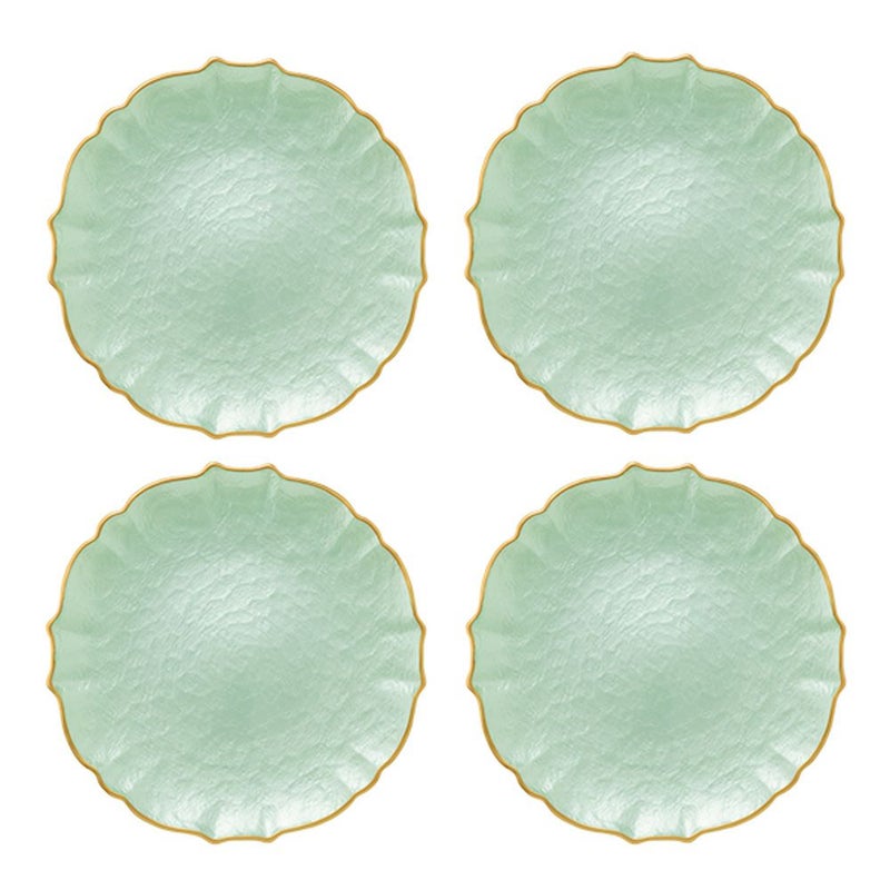 Vetro Felice ヴェトロ フェリーチェ パールクイーン プレート 27cm グリーン 4枚セット