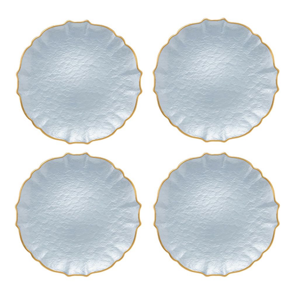 Vetro Felice ヴェトロ フェリーチェ パールクイーン プレート 27cm ブルー 4枚セット