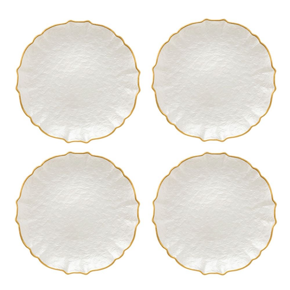 Vetro Felice ヴェトロ フェリーチェ パールクイーン プレート 27cm ホワイト 4枚セット