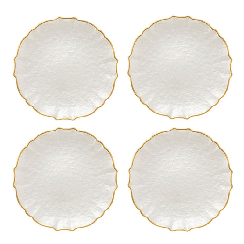 Vetro Felice ヴェトロ フェリーチェ パールクイーン プレート 27cm ホワイト 4枚セット