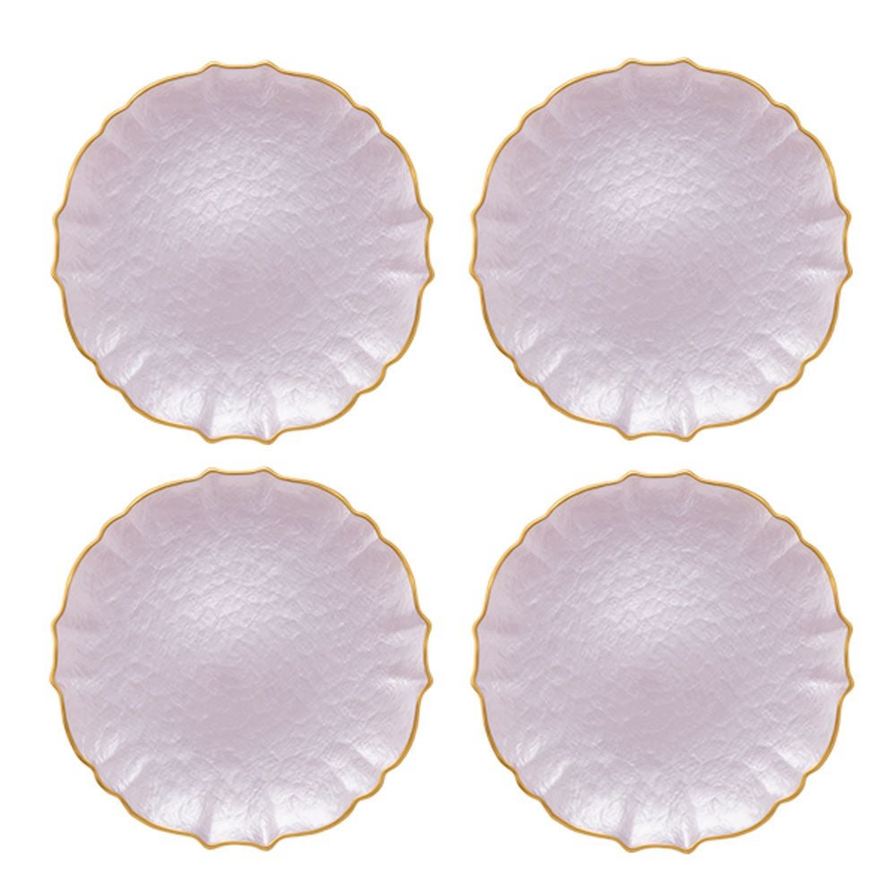 Vetro Felice ヴェトロ フェリーチェ パールクイーン プレート 27cm ライラック 4枚セット