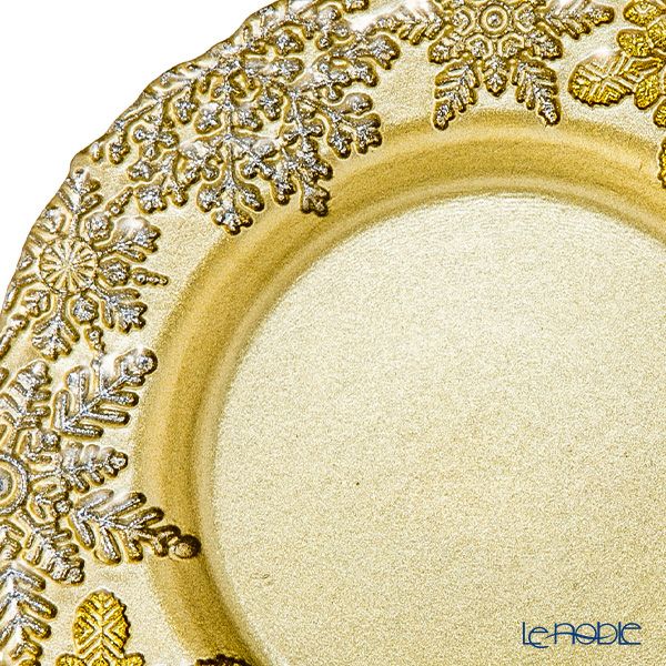 Vetro Felice ヴェトロ フェリーチェ スノー プレート 22cm ゴールド 4枚セット