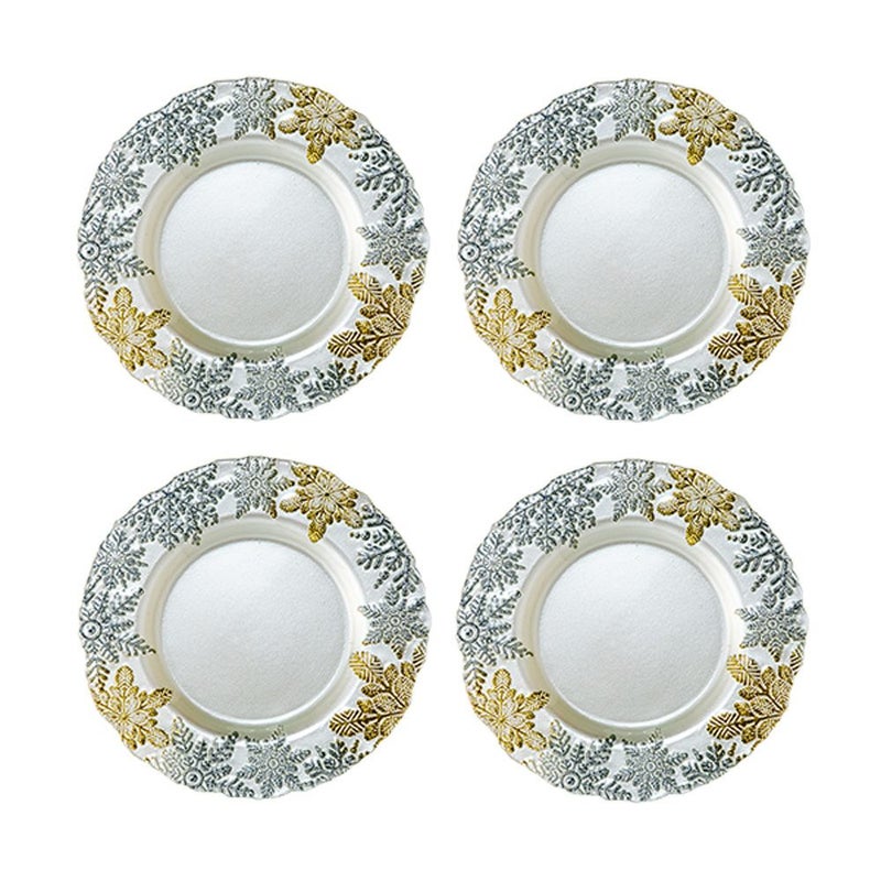 Vetro Felice ヴェトロ フェリーチェ スノー プレート 22cm ホワイト 4枚セット