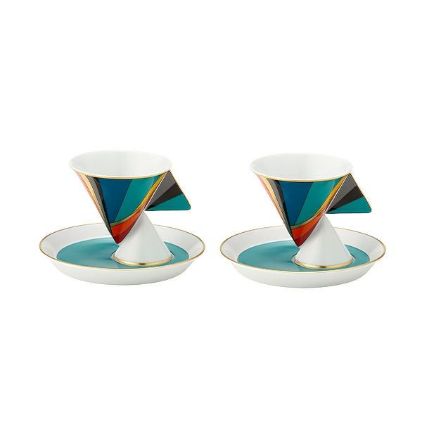 ポルトガル食器 ヴィスタ アレグレ Futurismo フューチャリズム コーヒーカップ＆ソーサー 80ml ペア デミタス／エスプレッソ