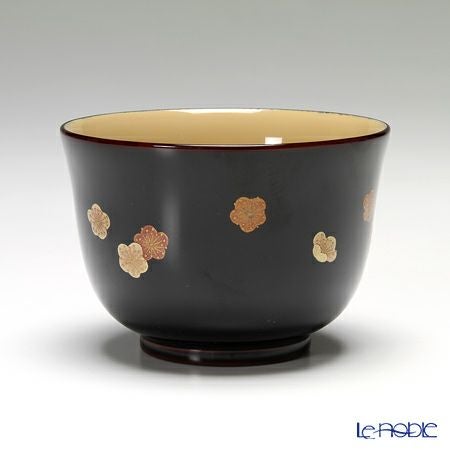 【伝統工芸】輪島塗 湯呑＆茶托 5客揃小花 坂口政昭氏作