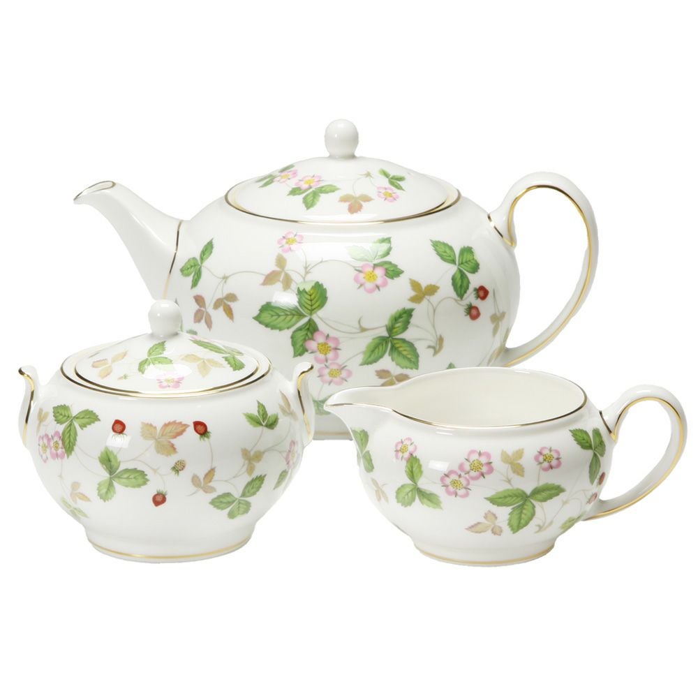 ウェッジウッド（Wedgwood） ワイルドストロベリー 3点セット（ティーポット、シュガー、クリーマー L）