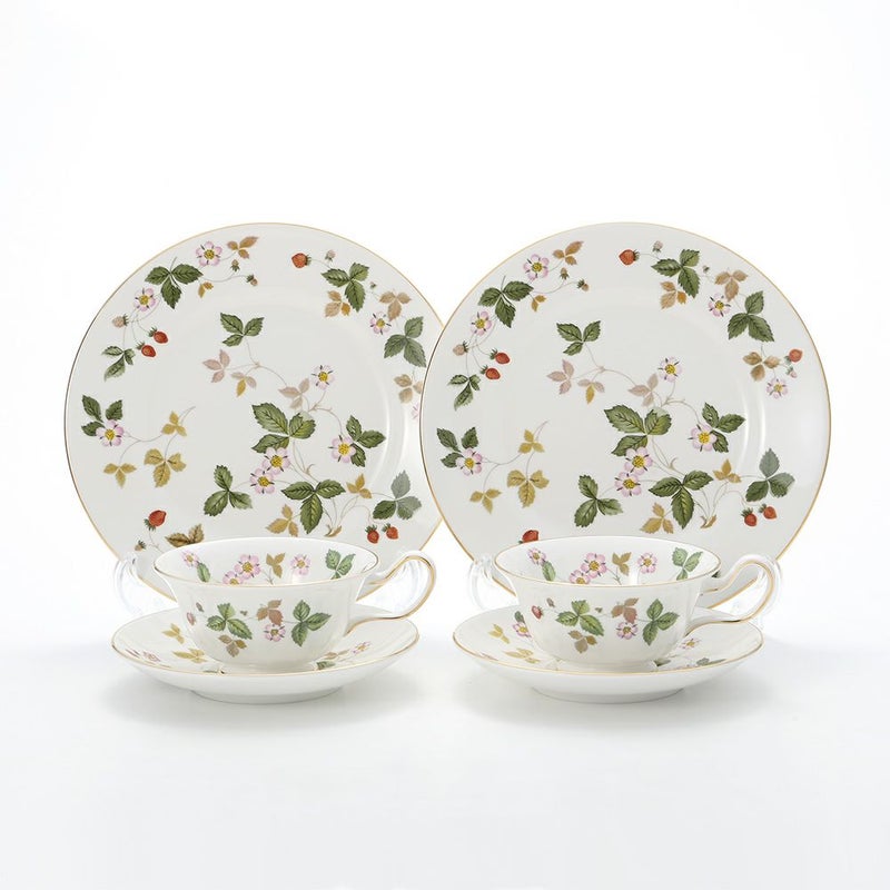 ウェッジウッド（Wedgwood） ワイルドストロベリー トリオセット（ピオニー） ペア