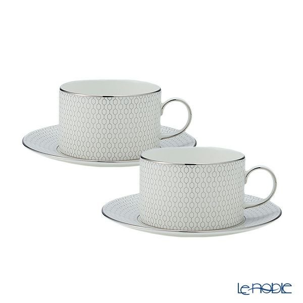 ウェッジウッド（Wedgwood） ジオ プラチナ ティーカップ＆ソーサー 250ml ペア