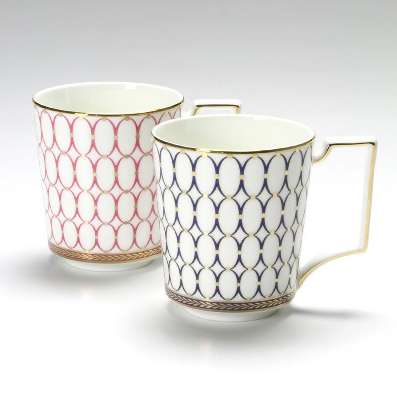 ウェッジウッド（Wedgwood） ルネッサンスゴールド マグ 300ml（ブルー＆ピンク）
