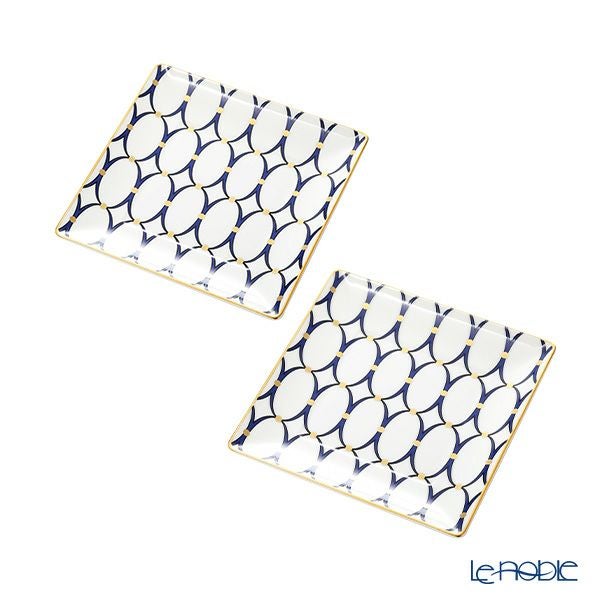 ウェッジウッド（Wedgwood） ルネッサンスゴールド スクエアトレイ／角皿 14.5cm ペア