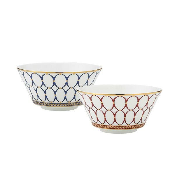 【美品】ウェッジウッド ルネッサンス レッド マルチボウル 2個 ペア 鉢 ウェッジウッド（Wedgwood） ルネッサンス ゴールド＆レッド ボウル