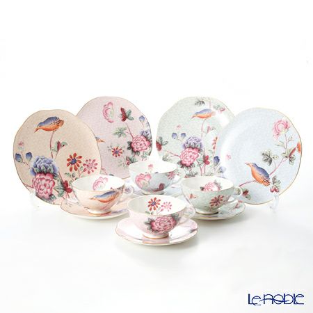 ウェッジウッド（Wedgwood） カッコー（ハーレクィーンコレクション） ティーカップ＆ソーサー 180ml ＆ プレート 4色セット
