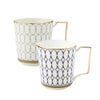 ウェッジウッド（Wedgwood） ルネッサンス グレイ（グレー）＆ゴールド（ブルー） マグカップ 300ml ペア