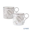 ウェッジウッド（Wedgwood） シルバートンキン マグカップ 350ml ペア ホワイト＆シルバーストライプ