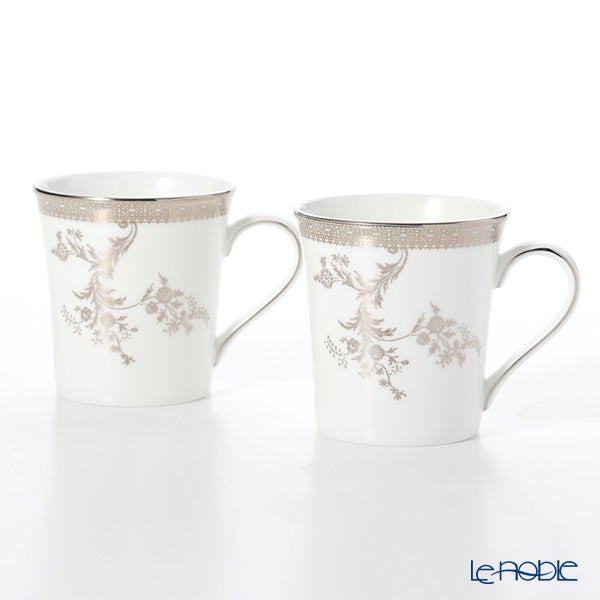 ウェッジウッド（Wedgwood） ヴェラ・ウォン ヴェラレース プラチナ マグカップ 300ml ペア
