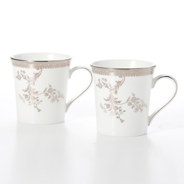 ウェッジウッド（Wedgwood） ヴェラ・ウォン ヴェラレース プラチナ マグカップ 300ml ペア