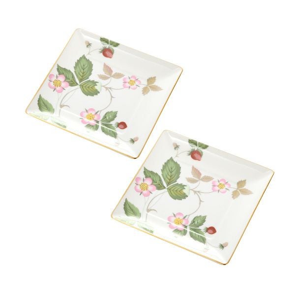 ウェッジウッド（Wedgwood） ワイルドストロベリー スクエアトレイ／角皿 14.5cm ペア