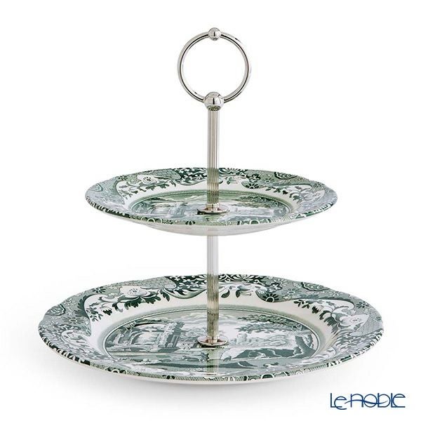 スポード グリーンイタリアン 2段ケーキスタンド 組み立て式