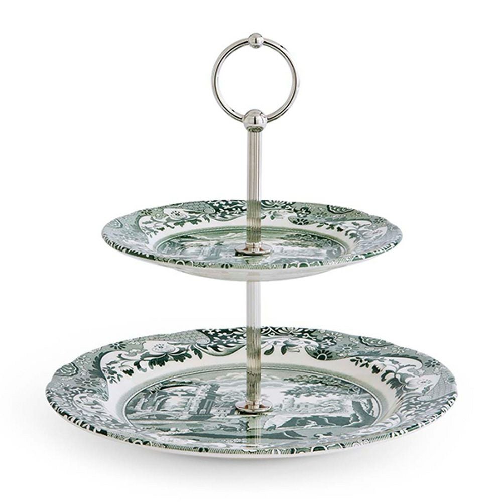 スポード グリーンイタリアン 2段ケーキスタンド 組み立て式