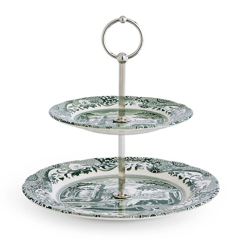 スポード グリーンイタリアン 2段ケーキスタンド 組み立て式