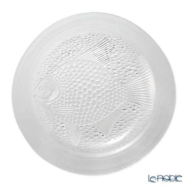 【1点限り】北欧ヴィンテージ ヌータヤルヴィ（Nuutajarvi） アハティ／フィッシュ プレート 26cm クリア