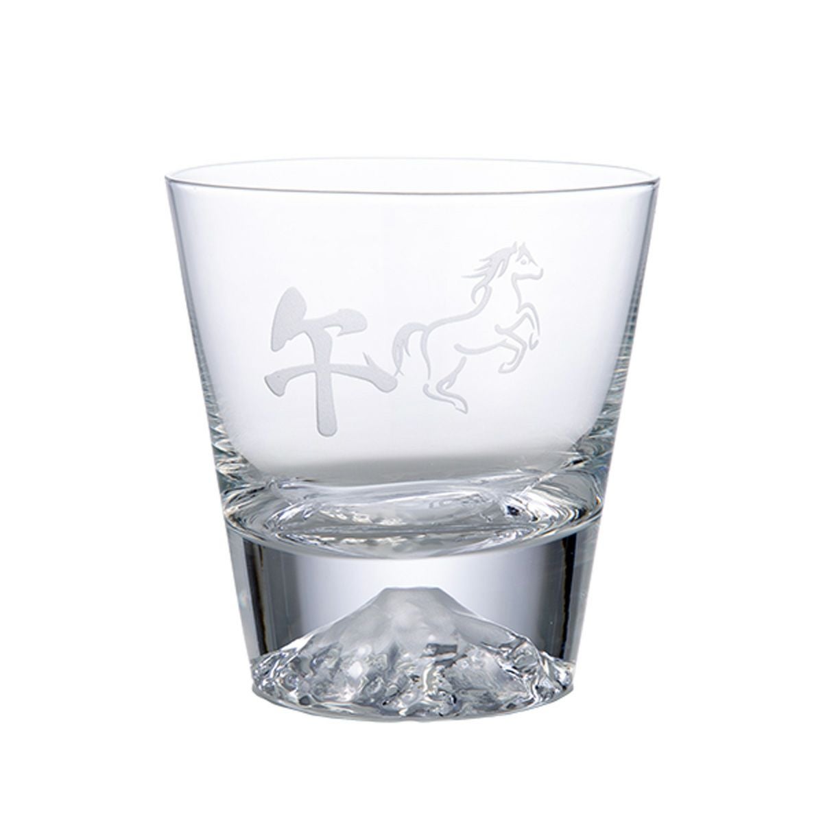 【伝統工芸】田島硝子 富士山グラス ロックグラス 270ml 干支 2026年 午（うま）風呂敷付