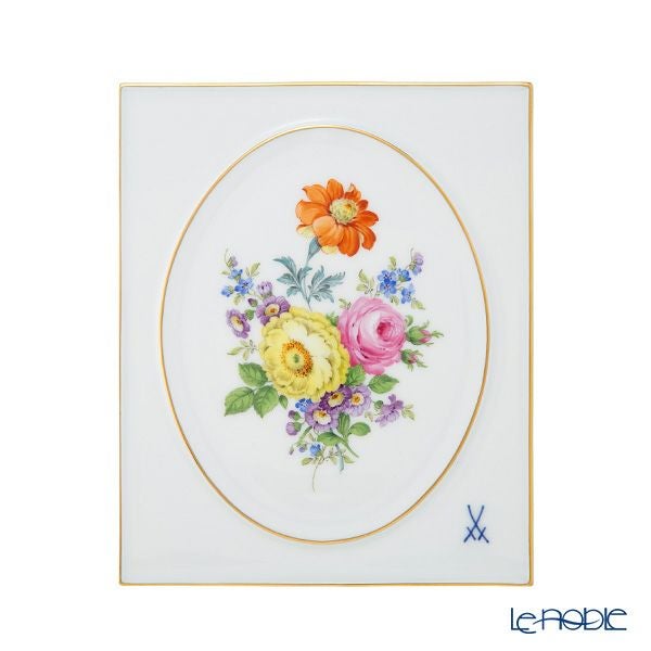 マイセン（Meissen） ベーシックフラワー（五つ花） 陶板 18×15cm ロサ・ガリカ 100110／53n32／28