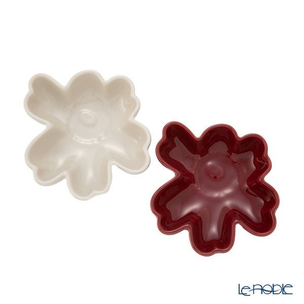 マリメッコ（marimekko）Unikko ウニッコ／けしの花 ボウル セット 11cm ホワイト＆バーガンディー 074590-380／25AW