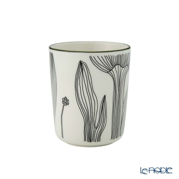 マリメッコ（marimekko） Kukat Puhkeavat クカット プーケアヴァット／花咲く マグカップ 250ml フォレストグリ―ン×ブラック 074495-196／25AW