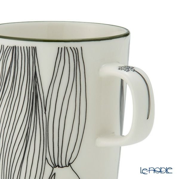 マリメッコ（marimekko） Kukat Puhkeavat クカット プーケアヴァット／花咲く マグカップ 250ml フォレストグリ―ン×ブラック 074495-196／25AW