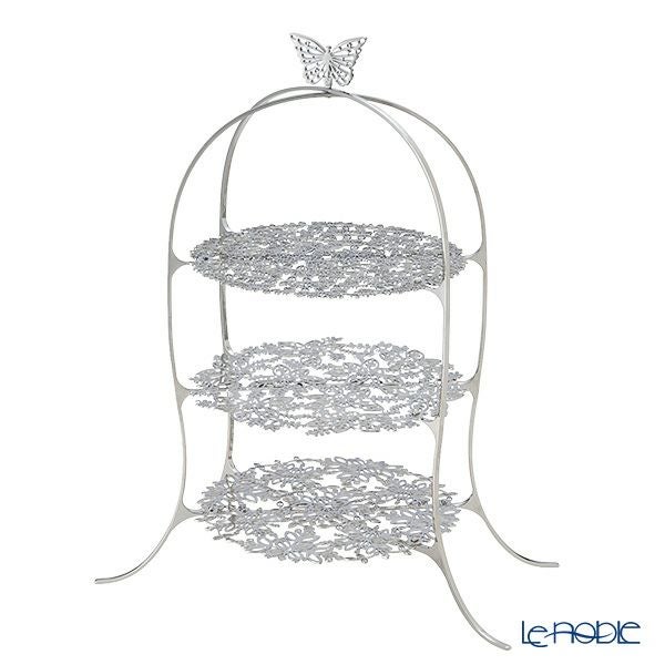 ディ・エクリュデザイン クロススタンド 3段 M パピオン 直径27×高さ46cm ステンレス製 ローザ／パピヨン／花 【折りたたみ式】