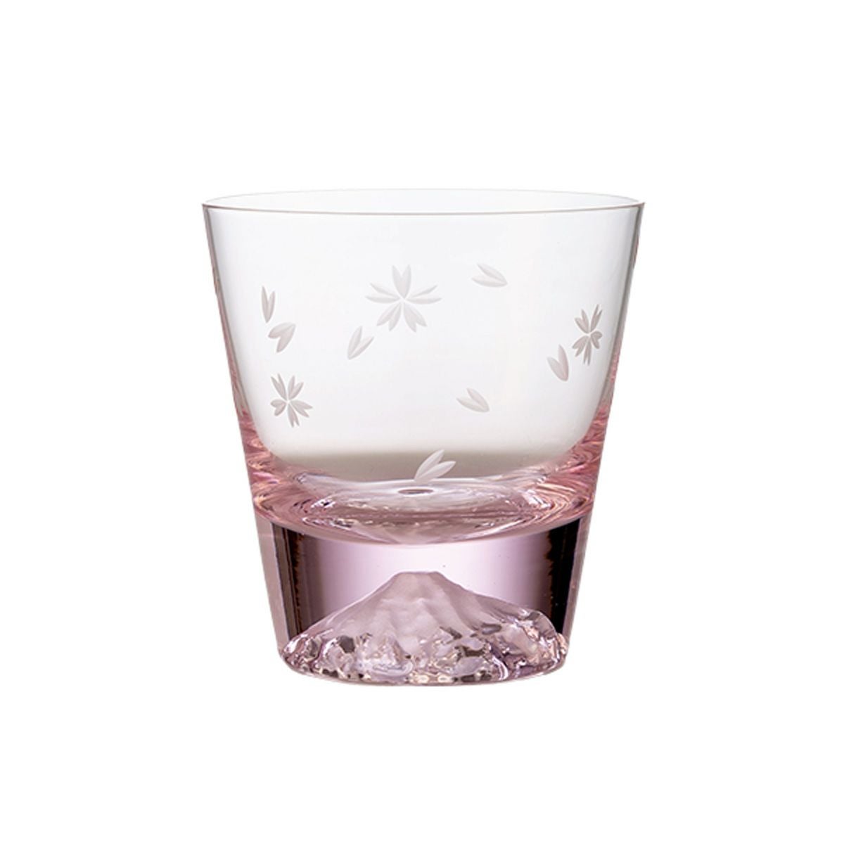 【伝統工芸】田島硝子 富士山グラス 桜切子 桜色 ロックグラス 270ml TG21-015-RPS【木箱入】