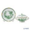ヘレンド (HEREND) インドの華グリーン FV スープカップ＆ソーサー 蓋付 00744-0-09
