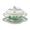 ヘレンド (HEREND) インドの華グリーン FV スープカップ＆ソーサー 蓋付 00744-0-09