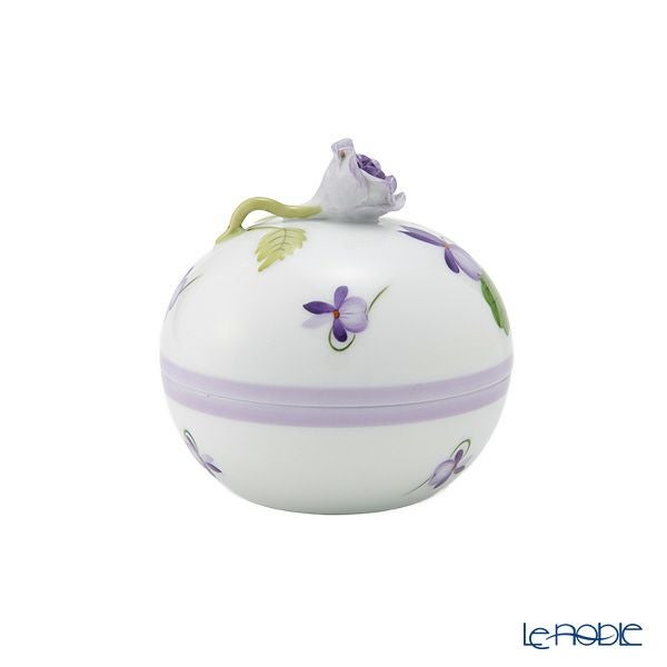 ヘレンド (HEREND) バイオレット（ライラック） VIOLETL ラウンドボックス ローズ 06033-0-09
