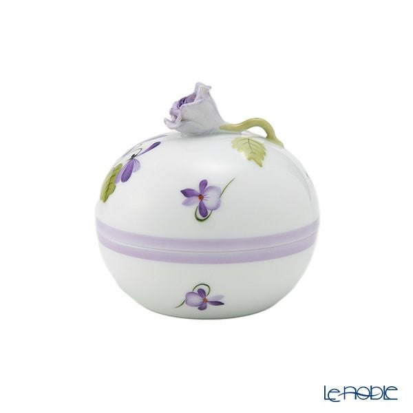 ヘレンド (HEREND) バイオレット（ライラック） VIOLETL ラウンドボックス ローズ 06033-0-09