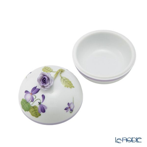 ヘレンド (HEREND) バイオレット（ライラック） VIOLETL ラウンドボックス ローズ 06033-0-09