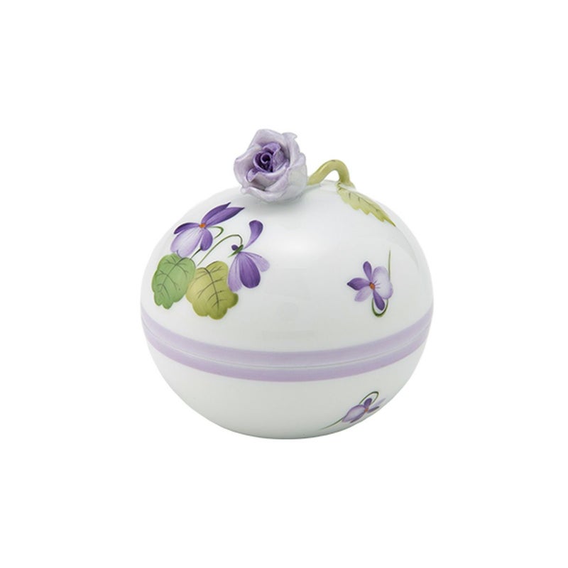 ヘレンド (HEREND) バイオレット（ライラック） VIOLETL ラウンドボックス ローズ 06033-0-09